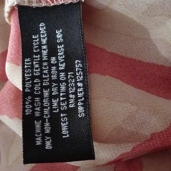 Riley+James Tan and Orange Zig Zag Stripe Long Sleeve Button Front Tunic Blouse - Picture 8 of 8